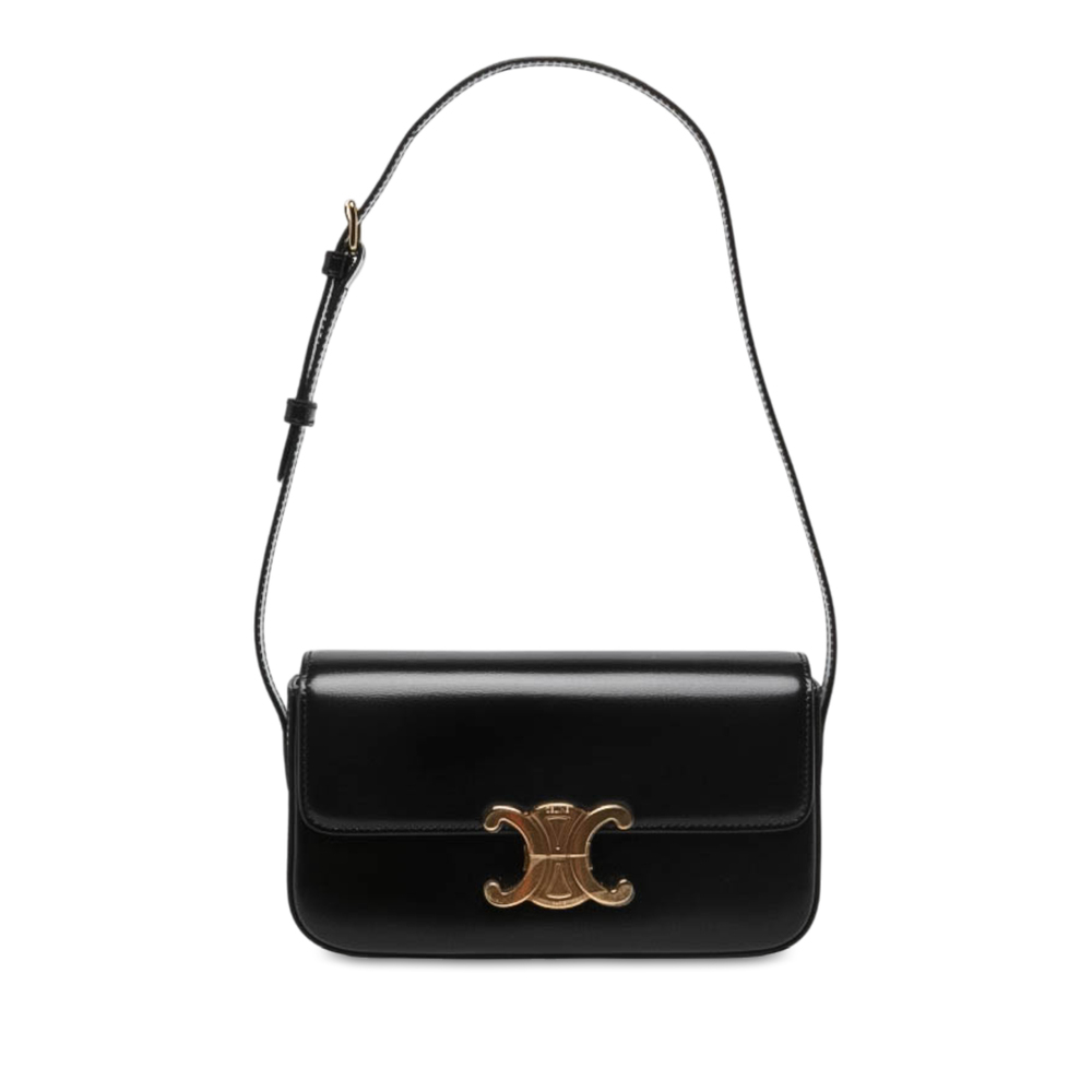 Pre-Loved Celine Shiny Calfskin Triomphe Claude Shoulder Bag